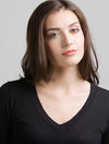 Long Sleeve V Neck (Black)