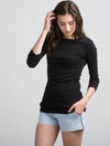 3/4 Sleeve Wide Scoop (Black)