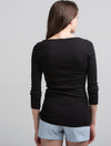 3/4 Sleeve Wide Scoop (Black)