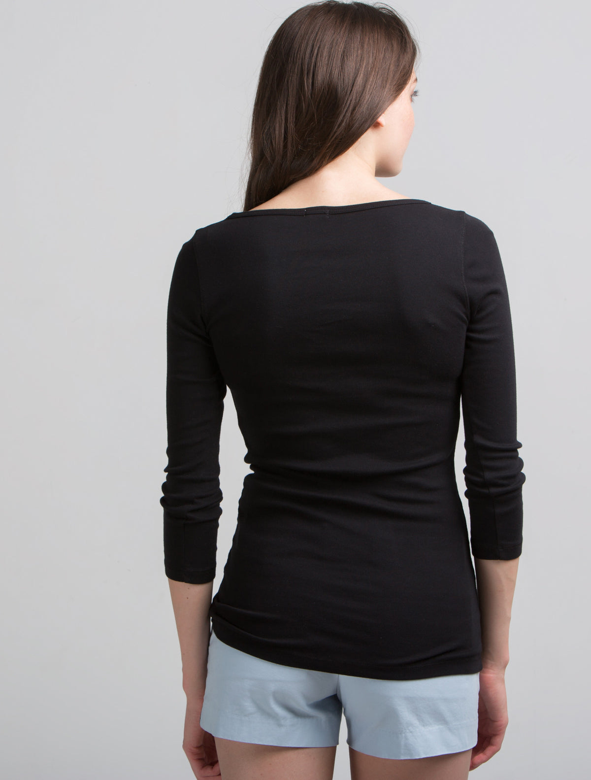 3/4 Sleeve Wide Scoop (Black)