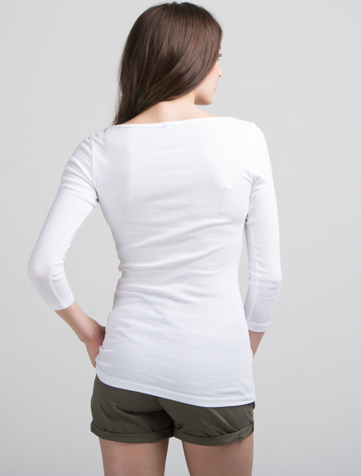 3/4 Sleeve Wide Scoop